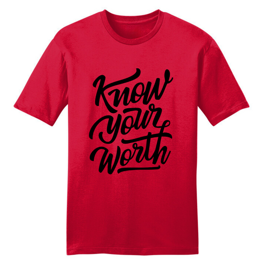 KNOW YOUR WORTH - TEE (RED)